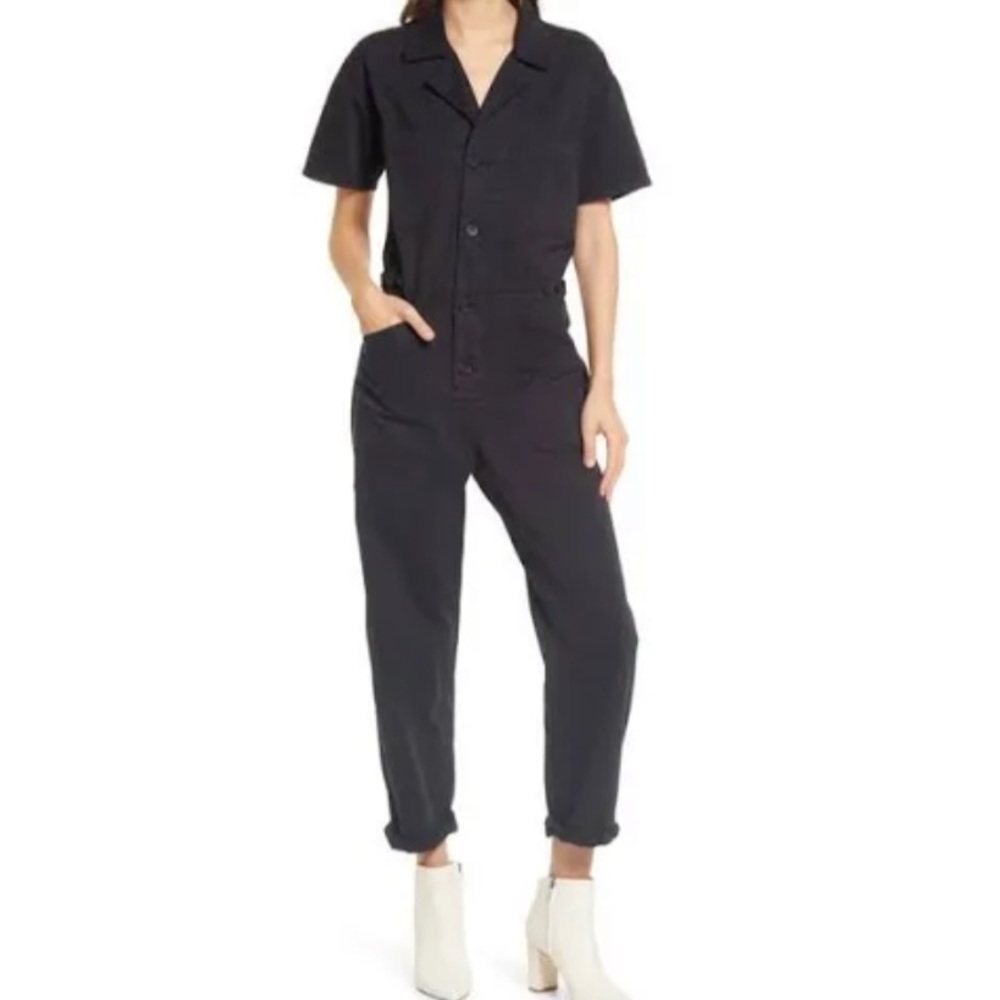 Pistola Black Short Sleeve Jumpsuit